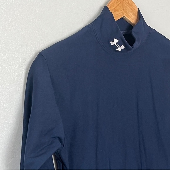 Vintage Under Armour Womens Compression Top Size Md Blue Nylon Made In USA - Picture 2 of 6